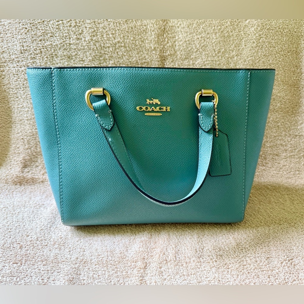 Coach Light Blue Leather Tote & Crossbody